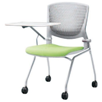 8142RT FEA6 グラータ ネスティング 肘無 タブレット 背パッド無 グレーシェル シルバーフレーム ナイロン双輪 オカムラ(岡村製作所) 07100506