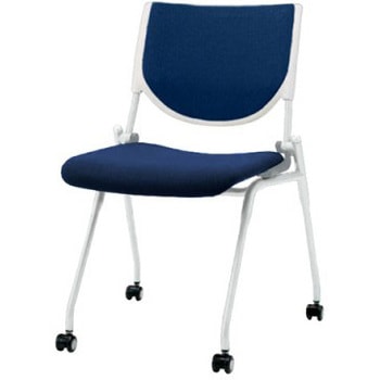 8140CZ FXN2 プロスタック ネスティング 肘無 背パッド付 ホワイトシェル ホワイトフレーム ナイロン双輪 オカムラ(岡村製作所) 07100619