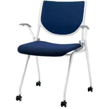 8140CA FXN2 プロスタック ネスティング 肘付 背パッド付 ホワイトシェル ホワイトフレーム ナイロン双輪 オカムラ(岡村製作所) 07100951