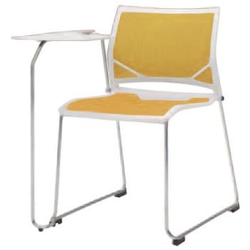 81R1TE FZF7 ツァルト クローズ脚 肘無タブレット付 メッシュ ホワイトシェル メッキフレーム オカムラ(岡村製作所) 07102116