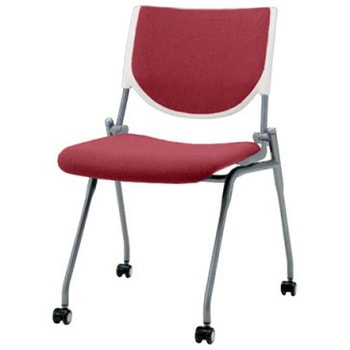 8140DZ FSN1 プロスタック ネスティング 肘無 背パッド付 ホワイトシェル シルバーフレーム ナイロン双輪 オカムラ(岡村製作所) 07102929