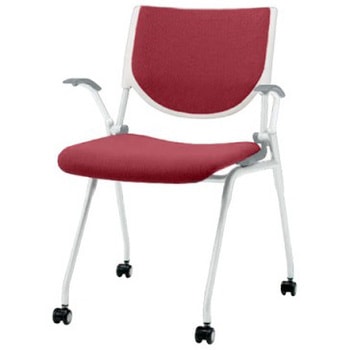 8140CA FSN1 プロスタック ネスティング 肘付 背パッド付 ホワイトシェル ホワイトフレーム ナイロン双輪 オカムラ(岡村製作所) 07103261