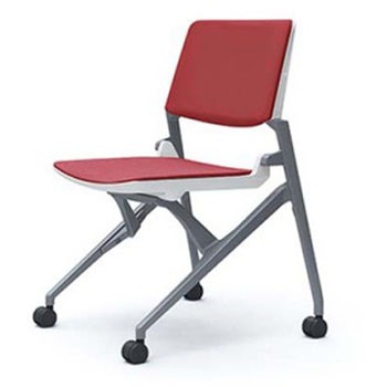 81M1LB FPE9 マルカ 4本脚 肘無 座クッション 背パッド付 シルバーフレーム ホワイトシェル オカムラ(岡村製作所) 07103927