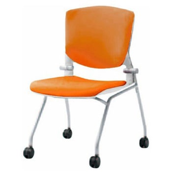 8142TS FBA8 グラータ ネスティング 肘無  背パッド付 ホワイトシェル シルバーフレーム ナイロン双輪 オカムラ(岡村製作所) 07104119