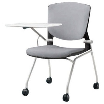 8142QU FBA3 グラータ ネスティング 肘無 タブレット 背パッド付 ブラックシェル シルバーフレーム ナイロン双輪 オカムラ(岡村製作所) 07105467