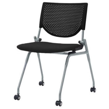 8140ZZ FXN1 プロスタック ネスティング 肘無 背パッド無 ブラックシェル シルバーフレーム ナイロン双輪 オカムラ(岡村製作所) 07105738