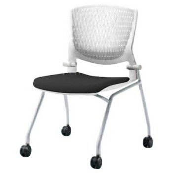 8142TR F3Z1 グラータ ネスティング 肘無  背パッド無 ホワイトシェル シルバーフレーム ナイロン双輪 オカムラ(岡村製作所) 07106745