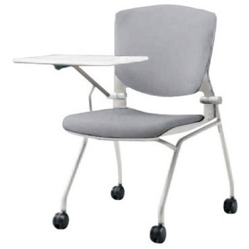 8142RU FBA3 グラータ ネスティング 肘無 タブレット 背パッド付 グレーシェル シルバーフレーム ナイロン双輪 オカムラ(岡村製作所) 07107935