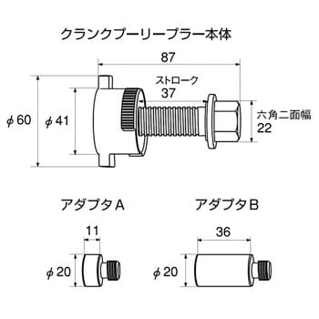 AE702 クランクプーリープラー(手動タイプ) 1セット KTC 【通販