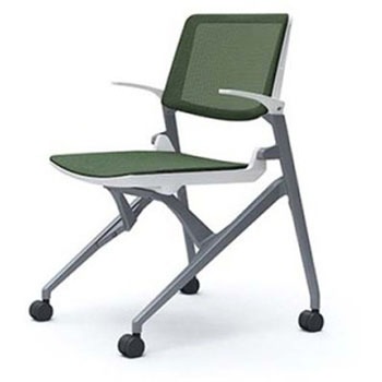 81M1LG F1H5 マルカ 4本脚 肘付 座クッション 背メッシュ シルバーフレーム ホワイトシェル オカムラ(岡村製作所) 07109220