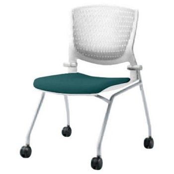 8142TR F3Z5 グラータ ネスティング 肘無  背パッド無 ホワイトシェル シルバーフレーム ナイロン双輪 オカムラ(岡村製作所) 07109290