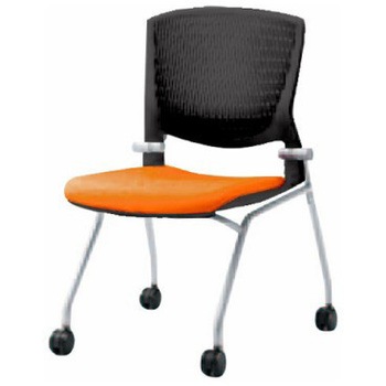 8142QR FBA8 グラータ ネスティング 肘無  背パッド無 ブラックシェル シルバーフレーム ナイロン双輪 オカムラ(岡村製作所) 07109317