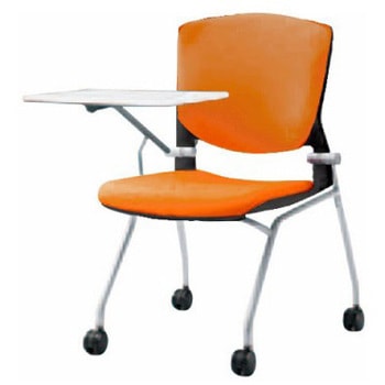 8142QU FBA8 グラータ ネスティング 肘無 タブレット 背パッド付 ブラックシェル シルバーフレーム ナイロン双輪 オカムラ(岡村製作所) 07110559