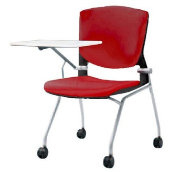 8142QU FBA9 グラータ ネスティング 肘無 タブレット 背パッド付 ブラックシェル シルバーフレーム ナイロン双輪 オカムラ(岡村製作所) 07110568