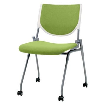 8140DZ FXN3 プロスタック ネスティング 肘無 背パッド付 ホワイトシェル シルバーフレーム ナイロン双輪 オカムラ(岡村製作所) 07110690