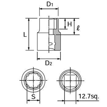 B4-1-3/8W 12.7sq.ソケット 1個 KTC 【通販サイトMonotaRO】