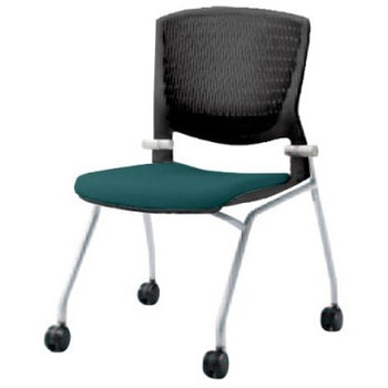 8142QR F3Z5 グラータ ネスティング 肘無  背パッド無 ブラックシェル シルバーフレーム ナイロン双輪 オカムラ(岡村製作所) 07111846