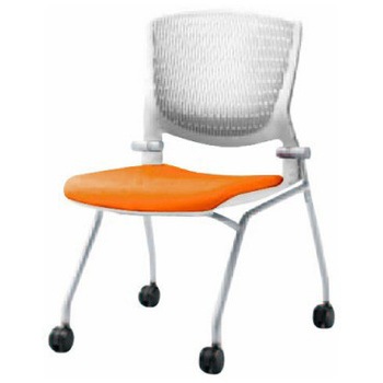 8142TR FBA8 グラータ ネスティング 肘無  背パッド無 ホワイトシェル シルバーフレーム ナイロン双輪 オカムラ(岡村製作所) 07111907