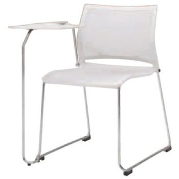 81R1TE FZF9 ツァルト クローズ脚 肘無タブレット付 メッシュ ホワイトシェル メッキフレーム オカムラ(岡村製作所) 07112135