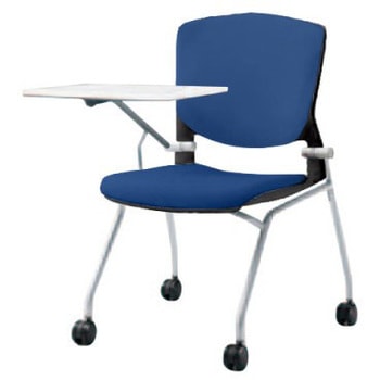 8142QU F3Z6 グラータ ネスティング 肘無 タブレット 背パッド付 ブラックシェル シルバーフレーム ナイロン双輪 オカムラ(岡村製作所) 07112991