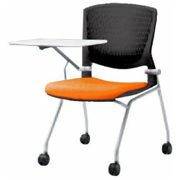 8142QT FBA8 グラータ ネスティング 肘無 タブレット 背パッド無 ブラックシェル シルバーフレーム ナイロン双輪 オカムラ(岡村製作所) 07113009