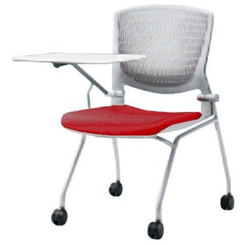 8142RT FBA9 グラータ ネスティング 肘無 タブレット 背パッド無 グレーシェル シルバーフレーム ナイロン双輪 オカムラ(岡村製作所) 07113018