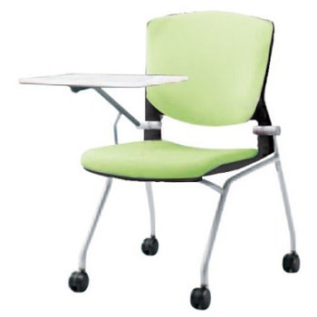 8142QU FEA6 グラータ ネスティング 肘無 タブレット 背パッド付 ブラックシェル シルバーフレーム ナイロン双輪 オカムラ(岡村製作所) 07113027