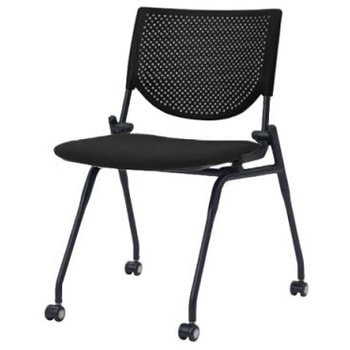 8140YZ FXN1 プロスタック ネスティング 肘無 背パッド無 ブラックシェル ブラックフレーム ナイロン双輪 オカムラ(岡村製作所) 07113359