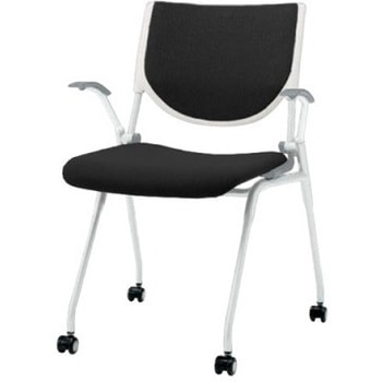 8140CA FXN1 プロスタック ネスティング 肘付 背パッド付 ホワイトシェル ホワイトフレーム ナイロン双輪 オカムラ(岡村製作所) 07113578