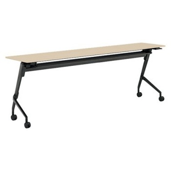 81F5BN MDA4 マルカ サイドフォールドテーブル 棚板付 樹脂幕板無 2100×450 オカムラ(岡村製作所) 07115845