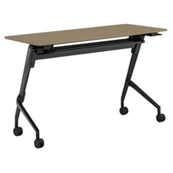 81F5BR MDA5 マルカ サイドフォールドテーブル 棚板付 樹脂幕板無 1200×450 オカムラ(岡村製作所) 07116010