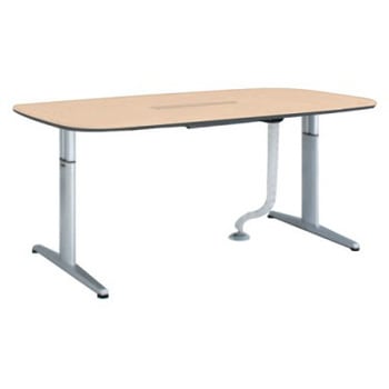 4L17YT MR97 リフティオ 昇降テーブルH/船形/配付 配線口天板同色 オカムラ(岡村製作所) 07116116