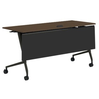 81F5ED MDA6 マルカ サイドフォールドテーブル コンセントユニット付 棚板無 樹脂幕板付 1500×600 オカムラ(岡村製作所) 07117139