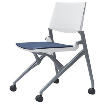 81M2LA F1C4 マルカ 4本脚 肘無 座メッシュ 背パッド無 シルバーフレーム ホワイトシェル オカムラ(岡村製作所) 07120377