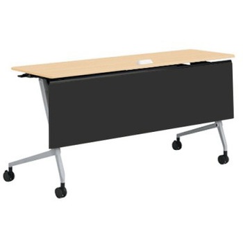 81F5EC MQ87 マルカ サイドフォールドテーブル コンセントユニット付 棚板無 樹脂幕板付 1500×450 オカムラ(岡村製作所) 07120587