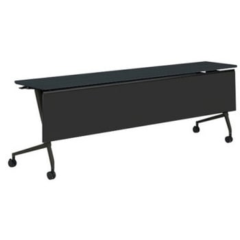 81F5AG MES8 マルカ サイドフォールドテーブル 棚板無 樹脂幕板付 2100×450 オカムラ(岡村製作所) 07120700