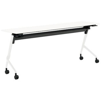 81F5BX MDA7 マルカ サイドフォールドテーブル 棚板付 樹脂幕板無 1800×450 オカムラ(岡村製作所) 07120989