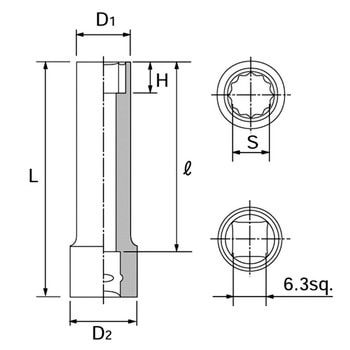 ディープソケット6.3mm(インチ) KTC