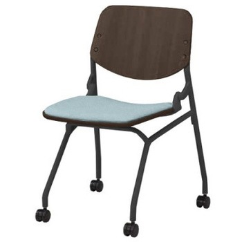 81S9CB FXW9 ライブス ネスティングチェア 肘無  座パッド付 PWダークシェル ブラックフレーム オカムラ(岡村製作所) 07122766