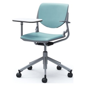 81S2PL PD31 ルナ 5本脚チェア 肘付 タブレット付 背パッド付 グレーシェル シルバーフレーム ナイロン双輪 オカムラ(岡村製作所) 07125898