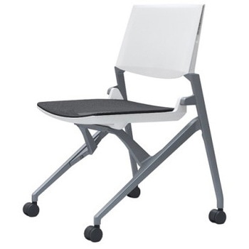 81M2LA F1C1 マルカ 4本脚 肘無 座メッシュ 背パッド無 シルバーフレーム ホワイトシェル オカムラ(岡村製作所) 07126187