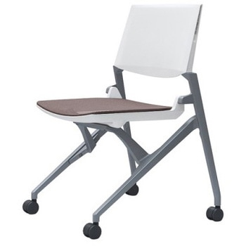 81M2LA F1C8 マルカ 4本脚 肘無 座メッシュ 背パッド無 シルバーフレーム ホワイトシェル オカムラ(岡村製作所) 07126196