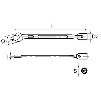 FBS-19 フレックス ソケットスパナ(十二角) 1丁 KTC 【通販サイト