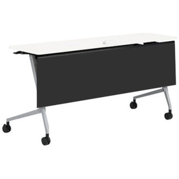 81F5EC MP11 マルカ サイドフォールドテーブル コンセントユニット付 棚板無 樹脂幕板付 1500×450 オカムラ(岡村製作所) 07126449