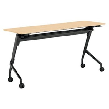 81F5BW MAS2 マルカ サイドフォールドテーブル 棚板付 樹脂幕板無 1500×450 オカムラ(岡村製作所) 07126528