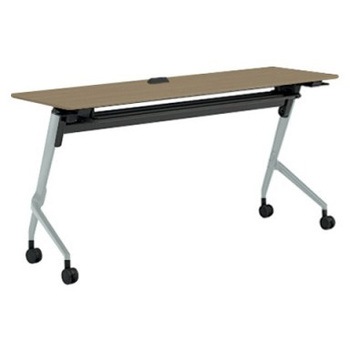 81F5FW MDA2 マルカ サイドフォールドテーブル コンセントユニット付 棚板付 樹脂幕板無 1500×450 オカムラ(岡村製作所) 07127009