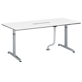 4L17QT MR96 リフティオ 昇降テーブルH/矩形/配付 配線口アルミ色 オカムラ(岡村製作所) 07127185