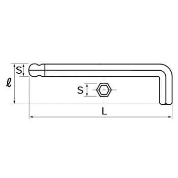 HLD250-3 ハイグレードボールポイントL形ロング六角棒レンチ 1本 KTC