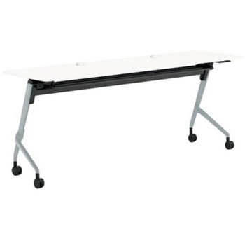 81F5FY MP11 マルカ サイドフォールドテーブル コンセントユニット付 棚板付 樹脂幕板無 1800×600 オカムラ(岡村製作所) 07128120