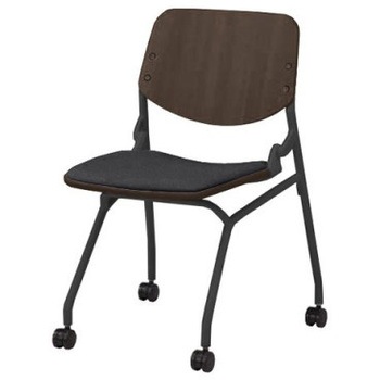 81S9CB FXW0 ライブス ネスティングチェア 肘無  座パッド付 PWダークシェル ブラックフレーム オカムラ(岡村製作所) 07128436